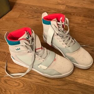 Supra Breaker Suede High-Top Skate Shoes - Men's Size 10.5 Green Red Gray